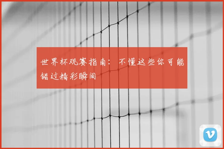世界杯观赛指南：不懂这些你可能错过精彩瞬间